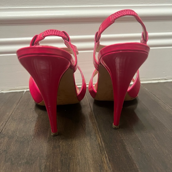 Manolo Blahnik Neon Pink Strappy Heels - Picture 3 of 9